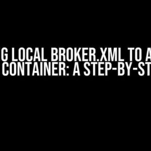 Mounting local broker.xml to ActiveMQ Artemis container: A Step-by-Step Guide